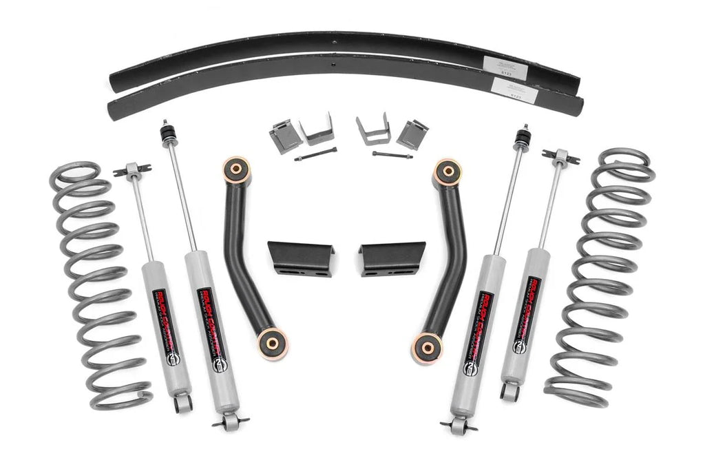 (fits) Jeep Cherokee Add XJ II Country Series Lift – | | New N3 3" 670XN2 1984–2001 Rough | Shocks Suspension Leaf Kit Release - Special Edition