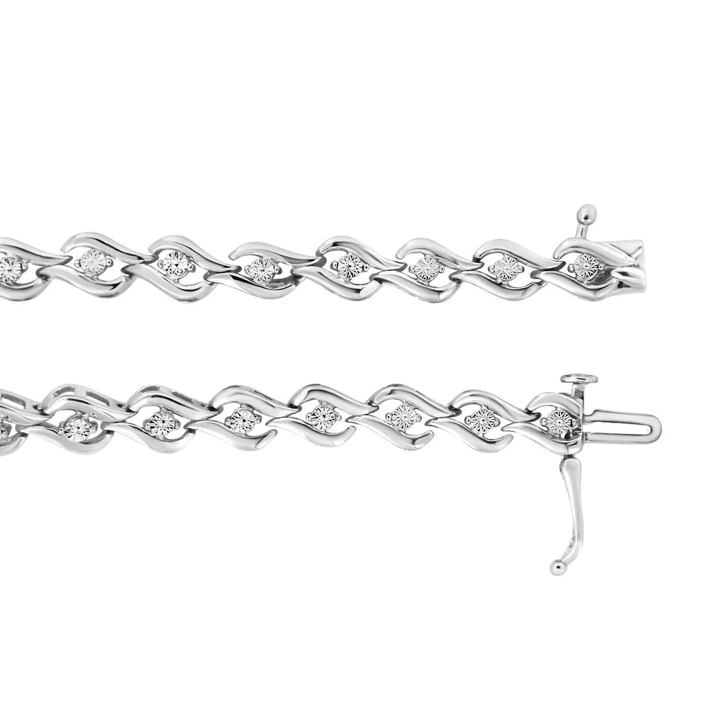 .925 I3 1/10 Promo Diamond Release 7.25" Bracelet – New Round–Cut Silver Cttw – Color, Sterling (I–J Clarity) Link - Special Edition