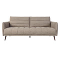 Sofa z tkaniny w kolorze beżowym, nowoczesny design, trzyosobowy.