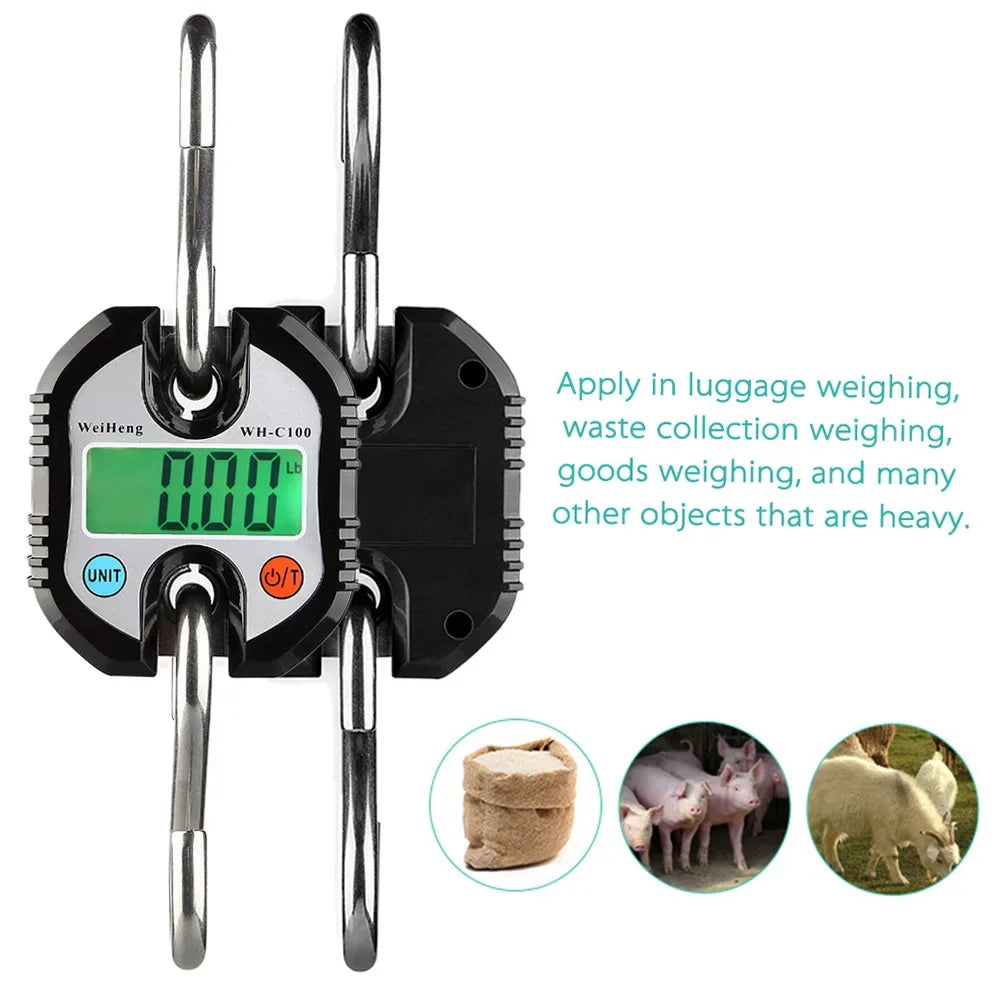 150kg Portable Hanging with Scale Digital and Scale Function Fish Scale Luggage Tracking WeiHeng Tare Scale Digital Double–
