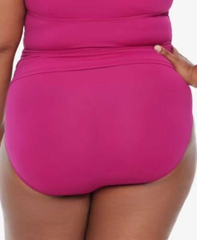 22W High–Waist New Ralph Swim Lauren Shirred – PLUMERIA Release Bottom, US Plus Size - Special Edition