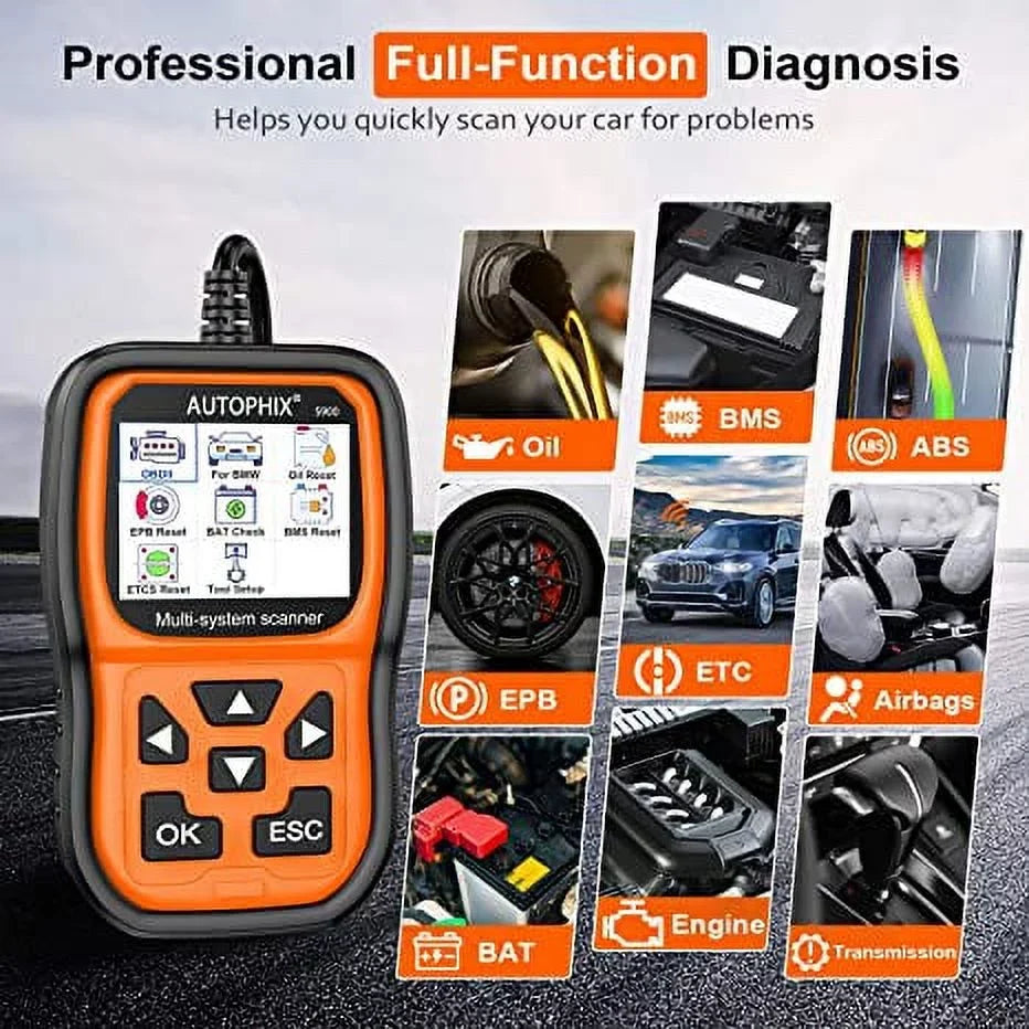 5900 Scanner Car Tool BMW Systems for Battery BMW Autophix Tool Car Reader for Code All OBD2 Scanner Automotive Tool MINI Oil Reset Fits Roll–Royce Scan Registration EPB SAS Diagnostic - Special Edition