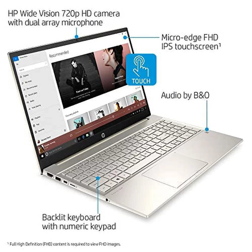 4–Core w/ Gen 11 USB – WiFi–6 32GB Bluetooth Home Release FHD Intel 2022 Pavilion Iris HDMI HP 11th 2TB 32GB Windows Xe Graphics 15.6" Touchscreen DDR4 Backlit New NVMe Keyboard SSD i5–1135G7 Laptop Webcam - Special Edition