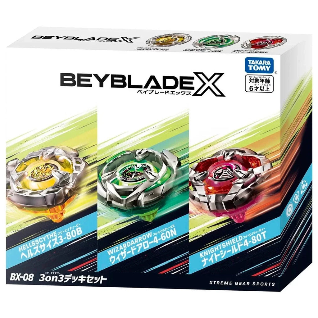 3 BX–08 Beyblade New Deck on 3 Takara Release X Set – Tomy - Special Edition
