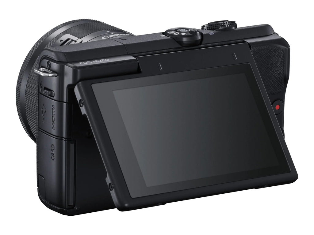 / camera Digital MP – – – – EF–M – M200 zoom STM 15–45mm – 3x lens 25 Wi–Fi, 24.1 – black APS–C IS optical Canon Bluetooth mirrorless – 4K fps EOS