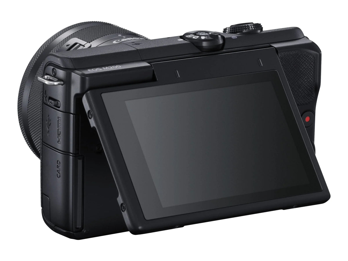 / camera Digital MP – – – – EF–M – M200 zoom STM 15–45mm – 3x lens 25 Wi–Fi, 24.1 – black APS–C IS optical Canon Bluetooth mirrorless – 4K fps EOS