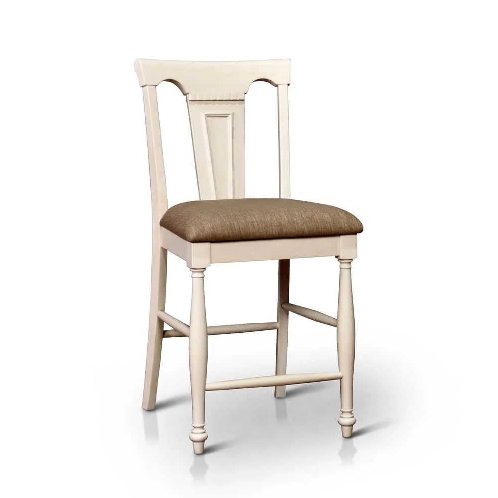 2) of Counter America Cherry Finish, Height Country Finish Kis by Wood Solid of White (Set Chairs Furniture White/Cherry