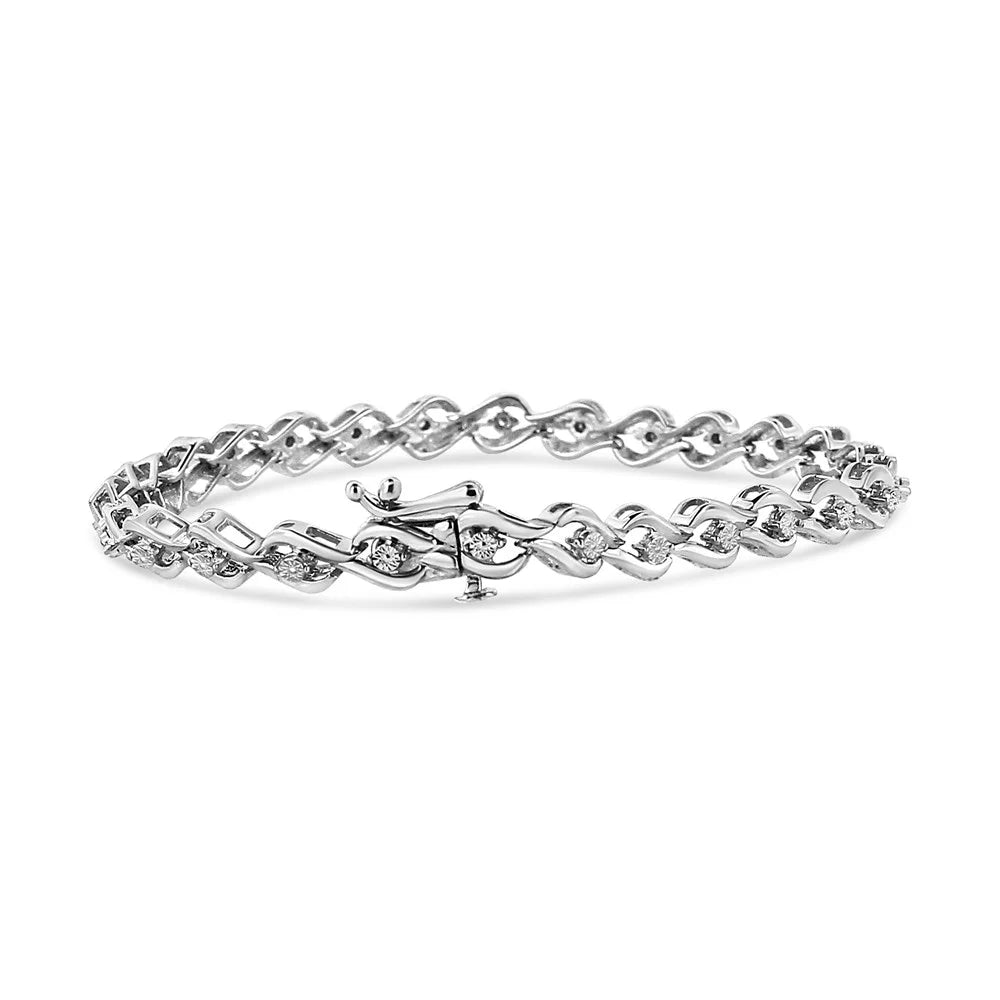 .925 I3 1/10 Promo Diamond Release 7.25" Bracelet – New Round–Cut Silver Cttw – Color, Sterling (I–J Clarity) Link - Special Edition