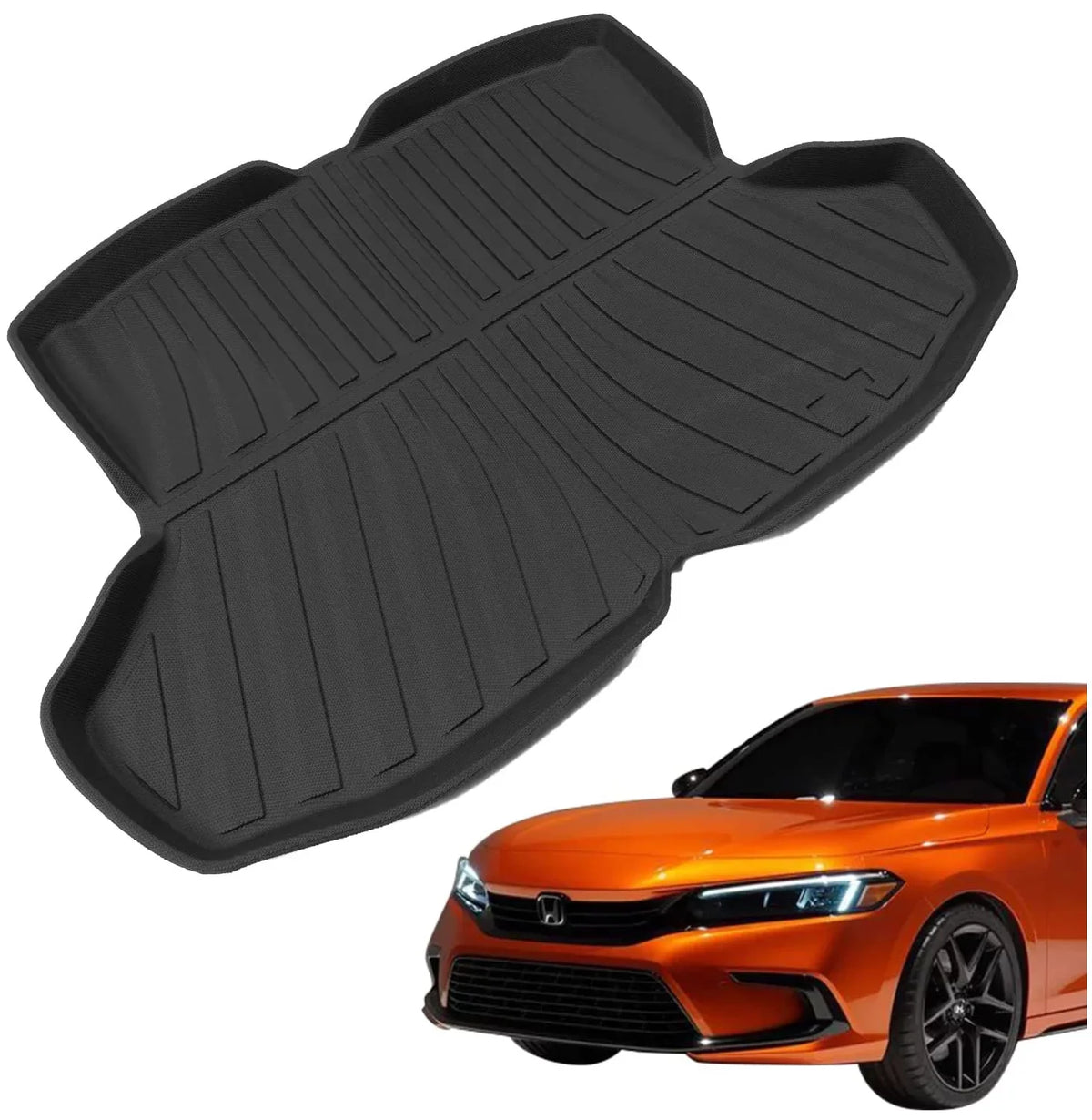 2022 Release TPE Stripr Accessories Cargo Car – New All–Weather Honda Mat Mats Civic Fit Trunk Rear - Special Edition