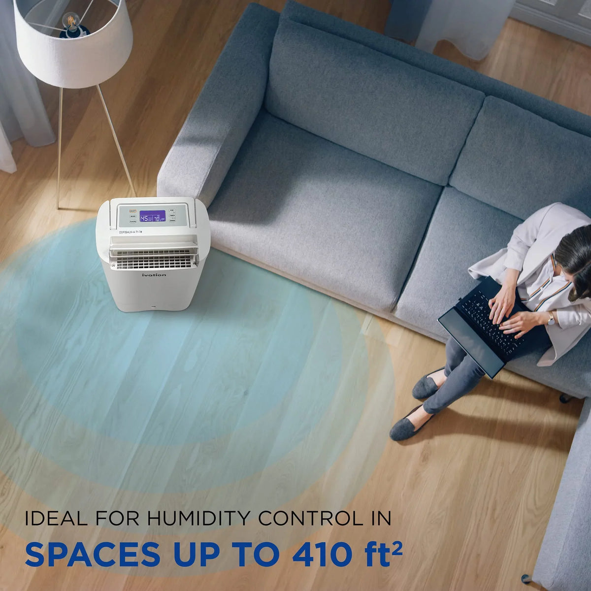 & Drain 19 Smartphone Wifi Pint, Hose Dehumidifier Sq/Ft, Ivation 410 Control W/