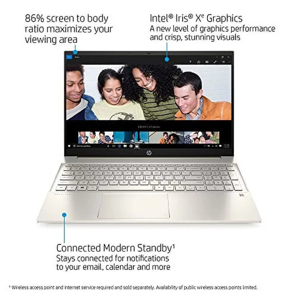 4–Core w/ Gen 11 USB – WiFi–6 32GB Bluetooth Home Release FHD Intel 2022 Pavilion Iris HDMI HP 11th 2TB 32GB Windows Xe Graphics 15.6" Touchscreen DDR4 Backlit New NVMe Keyboard SSD i5–1135G7 Laptop Webcam - Special Edition