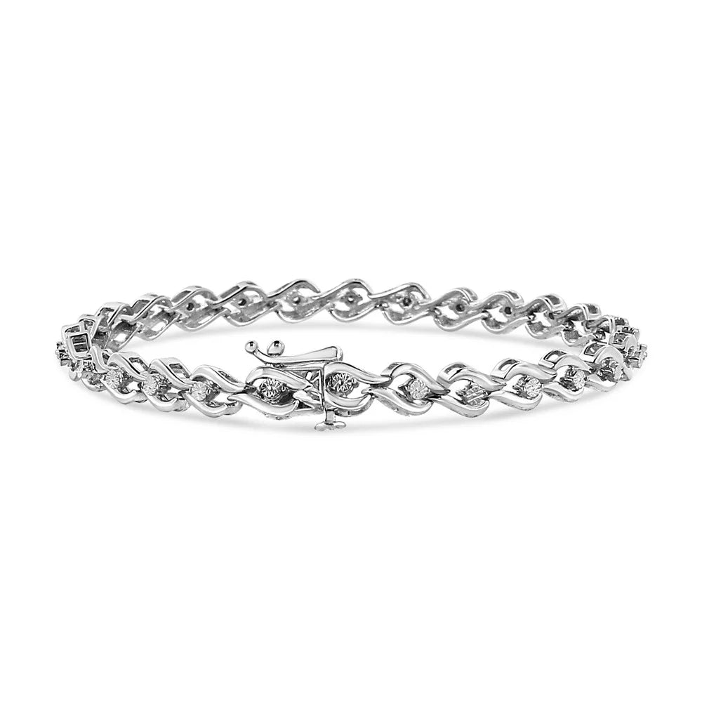 .925 I3 1/10 Promo Diamond Release 7.25" Bracelet – New Round–Cut Silver Cttw – Color, Sterling (I–J Clarity) Link - Special Edition
