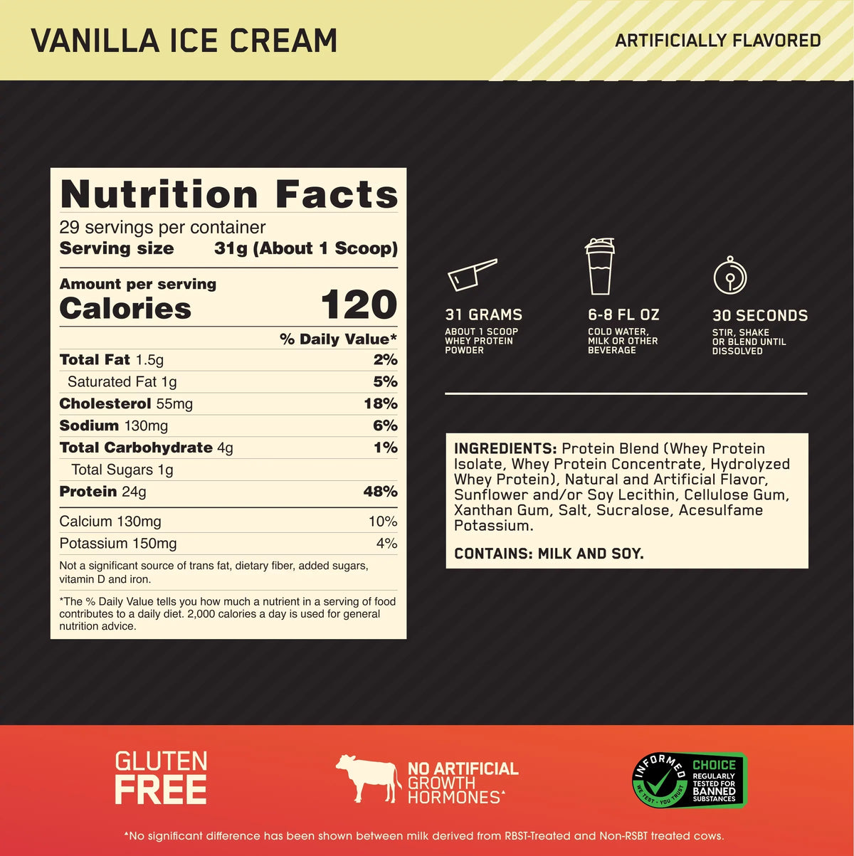 29 2 Powder, Release New Standard Gold Protein Nutrition, Whey Servings – Ice lb, Vanilla Cream, Optimum 100% - Special Edition