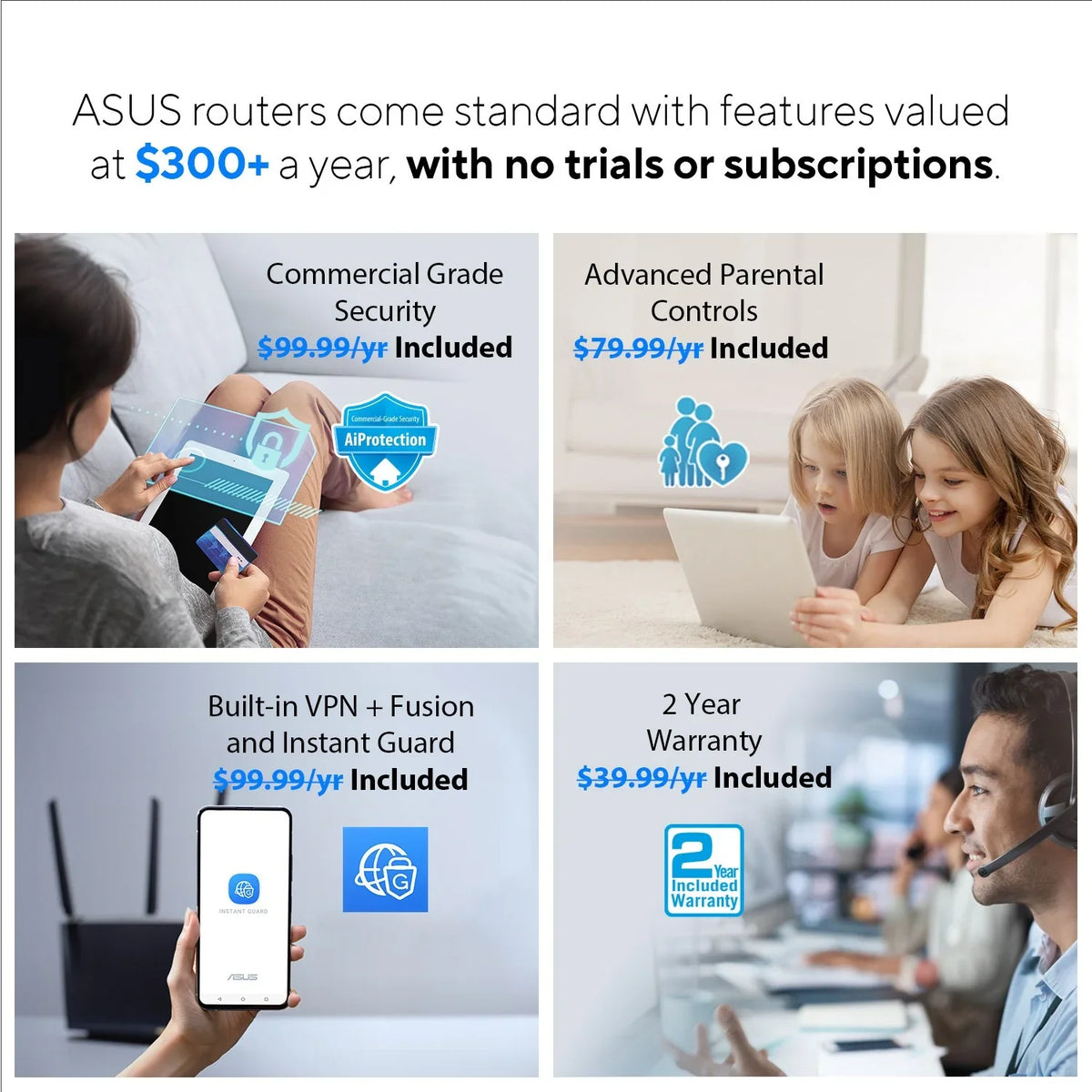 3 pack, System free 2.5G Mesh (XT8–WHITE)–2 network up sq.ft/6+rooms, Whole–Home security parental ZenWiFi 6 6.6Gbps, SSIDs, 5,500 – WiFi Tri–band life–time to Release and port AX controls, Coverage ASUS New