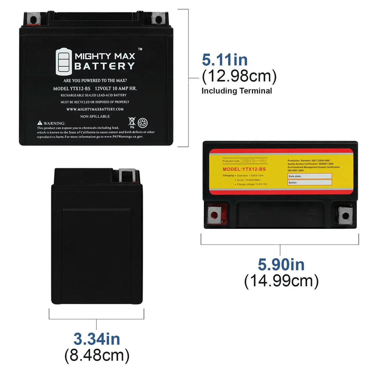 12V 10Ah Suzuki Z – Pack 2 Battery Replacement with – New compatible Release YTX12–BS 01–04 GSX–R1000, - Special Edition