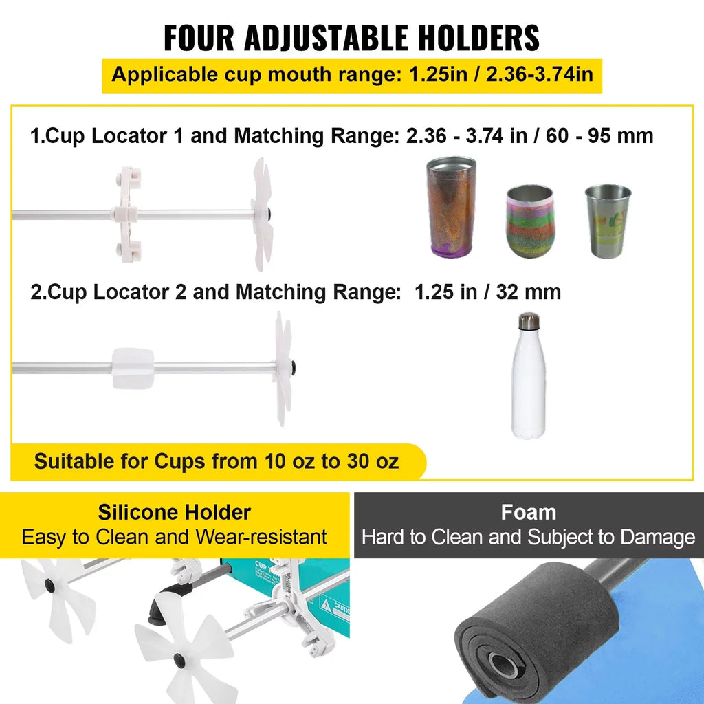 4 Rotator Spinner 2 with Removable 4 Crafts Motor, Glitter for Independent Mute for Speeds Tumbler Machine Tumbler, 4 Arms, Cup BENTISM Release and Adjustable Kit New Crafts – Switches DIY Turner Epoxy Multiple - Special Edition