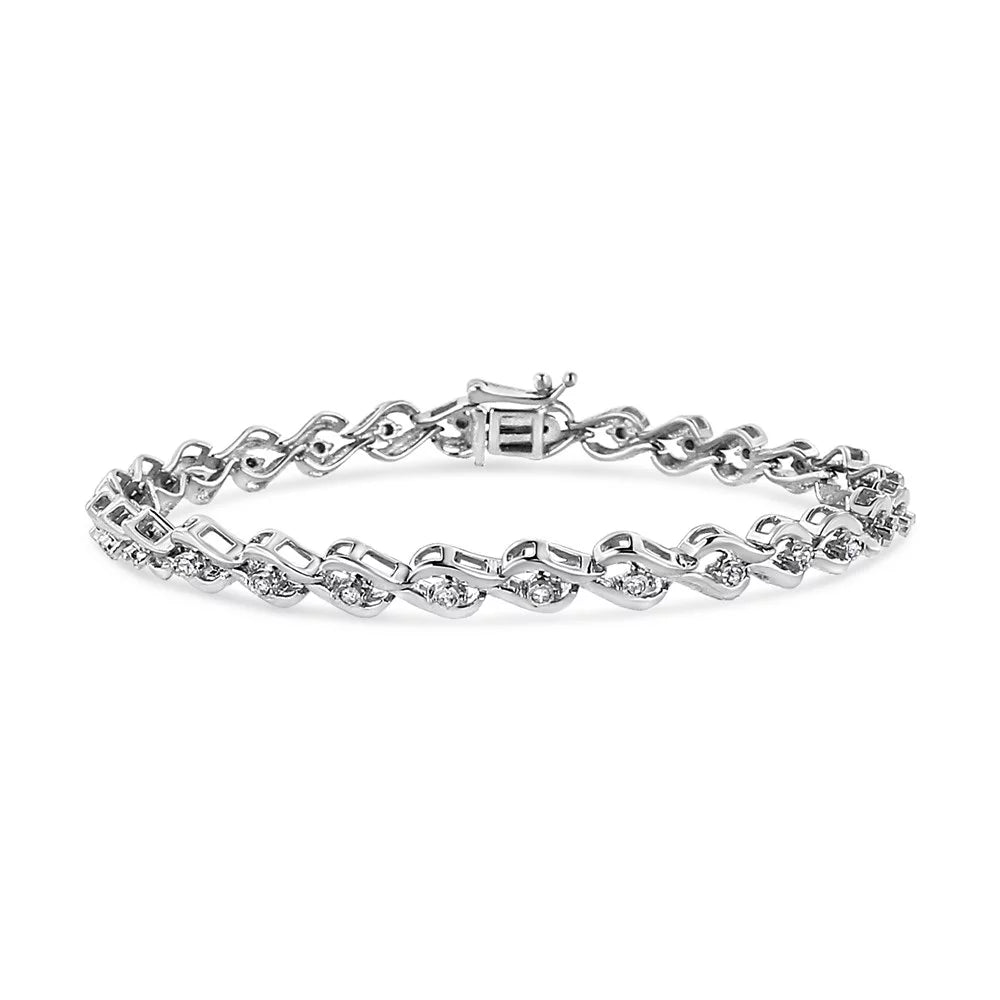 .925 I3 1/10 Promo Diamond Release 7.25" Bracelet – New Round–Cut Silver Cttw – Color, Sterling (I–J Clarity) Link - Special Edition