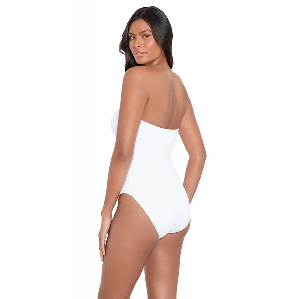 4 – One–Piece Ring Lauren New White Release Size Ralph Women's Crochet Bandeau LAUREN