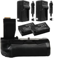2x Grip Charger Deluxe Cameras Rebel Bundle 1140mAh Power Battery for EOS & with Kit Battery PG–T6I Vivitar Canon - Special Edition