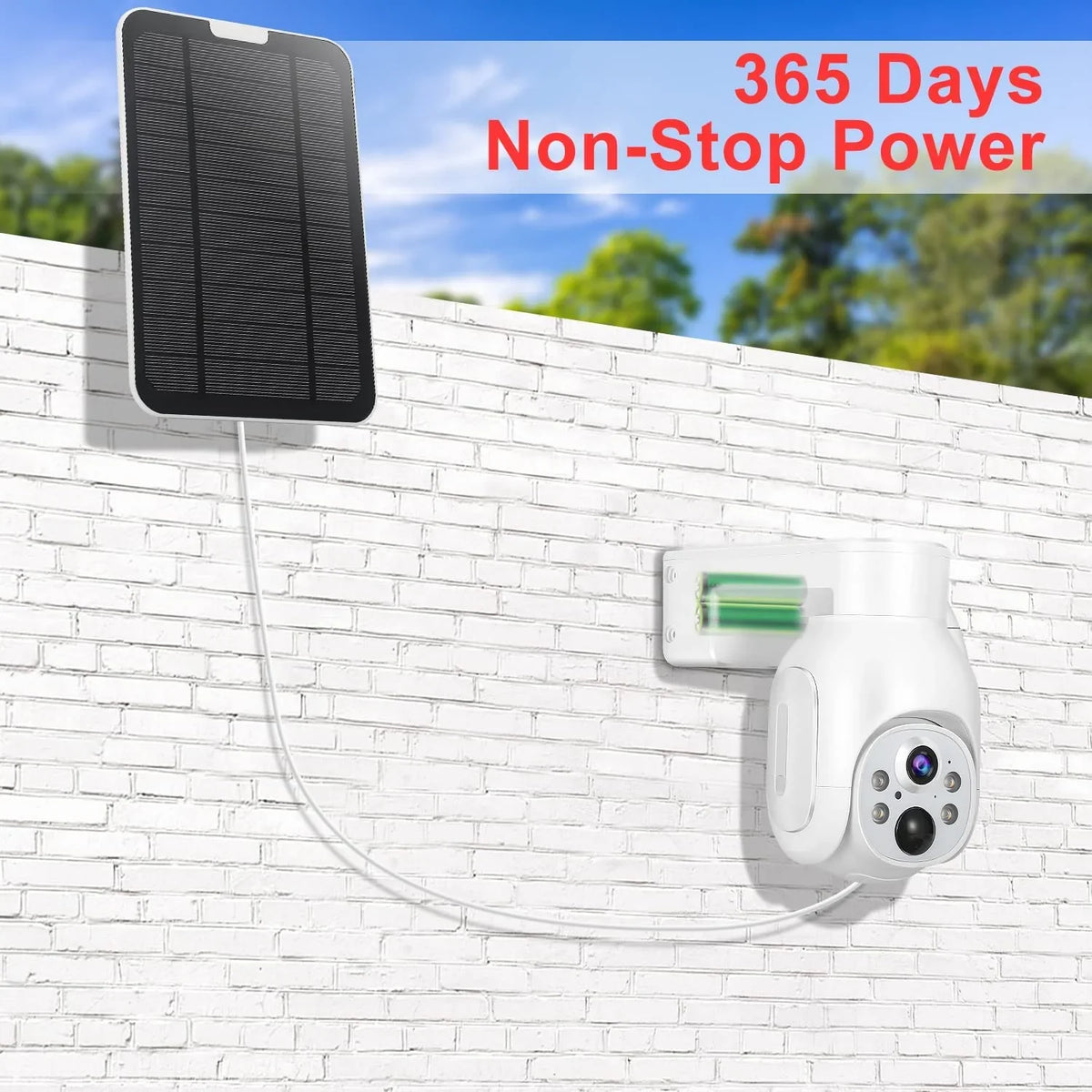 2.4G 1080P Camera Weatherproof Color Security Rechargeable – PIR AT–S700 Powered Vision Wire–Free IP65 Release PTZ Battery Home Outdoor Two–Way Audio Wireless WiFi Recording Night 100% New Motion Solar - Special Edition