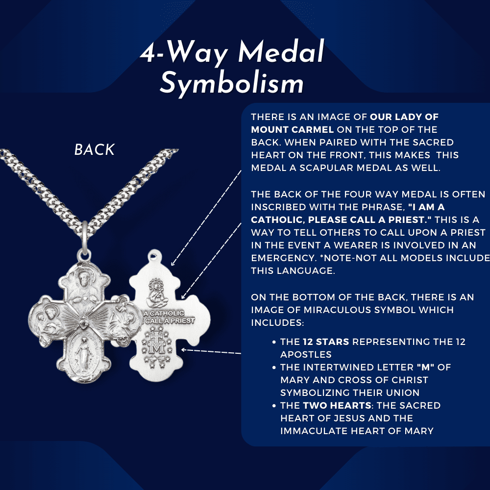 5–Way Gold Miraculous Catholic Cross Large Made Cruciform Heart, St. Medal New Filled Traditional – Joseph, in St. with and Extel USA Sacred Medal, Christopher Release 14kt