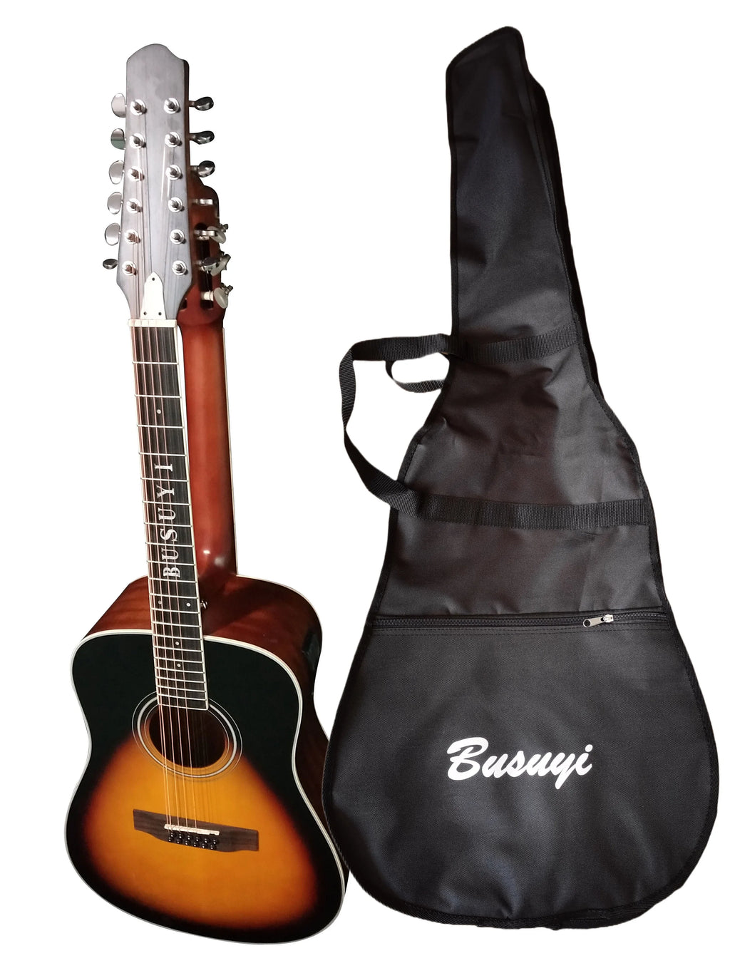 2021 Guitar PT Double Acoustic Neck, Strings Double 12/6 Sided Sunset Busuyi