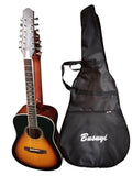 2021 Guitar PT Double Acoustic Neck, Strings Double 12/6 Sided Sunset Busuyi