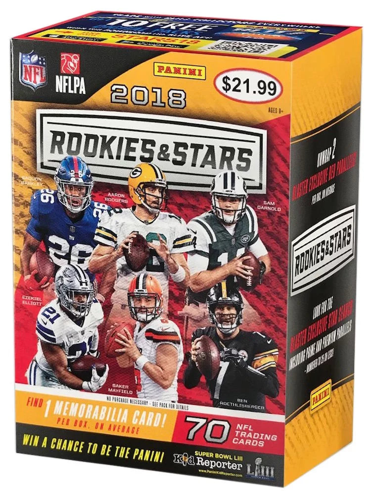 (7 2018 Football Packs) New Card Rookies Stars Trading – Box Panini & Release NFL BLASTER - Special Edition