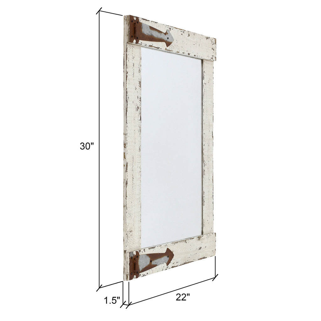 22" 30" x Serenad Mirror White Aspire by Wall Farmhouse