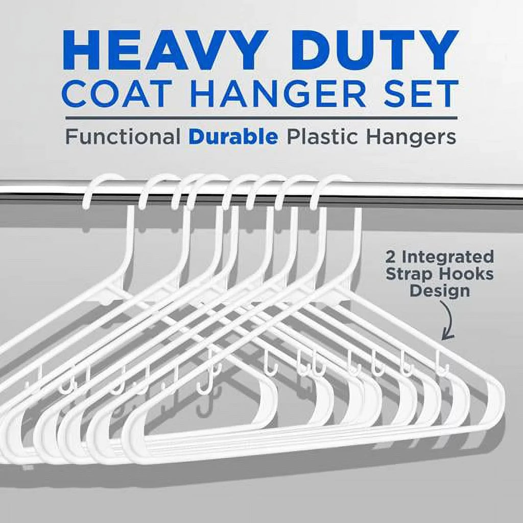 200 Standard SereneLife White Mega Clothes Plastic for Pieces Hangers Pack, Hangers, - Special Edition