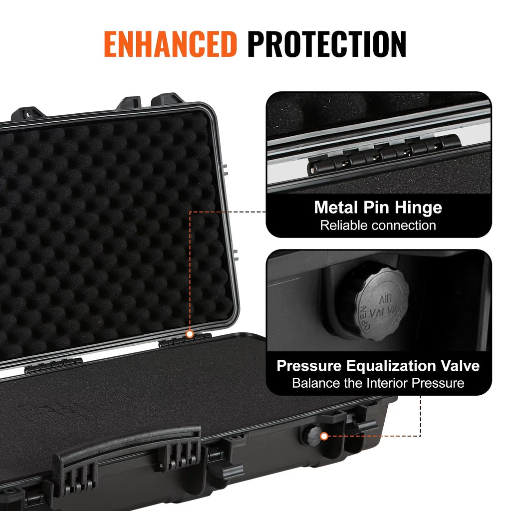 & Crushproof, with SKYSHALO Case Case, 3 Airsoft Gun Release Gun New or Foams, for – inch Waterproof Rifles IP67 42 Fully–protective Rifle Wheels, lockable with Rifle Hard Two Layers Case Hard Shotguns, - Special Edition