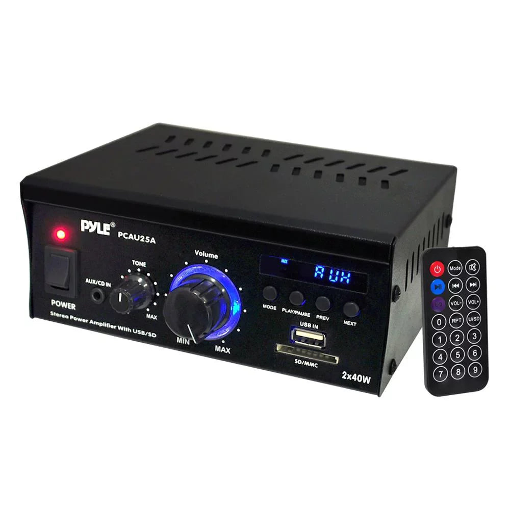 & Release Speaker Feet LED AWG Gauge – with USB/SD CD 18 Enrock Audio New Display, Receiver 100 Readers Cable Amplifier Wire Inputs Pyle PCAU25A AUX - Special Edition