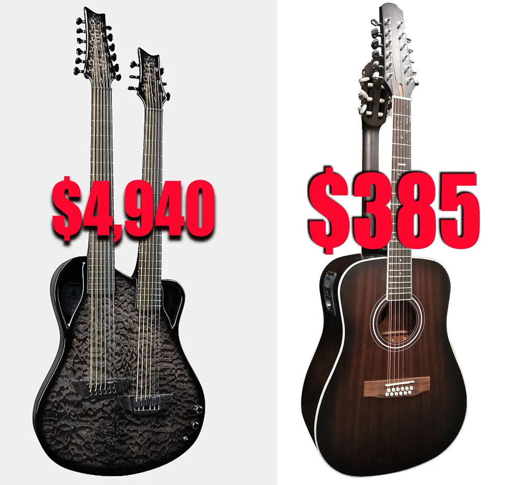 2021 Guitar PT Double Acoustic Neck, Strings Double 12/6 Sided Sunset Busuyi