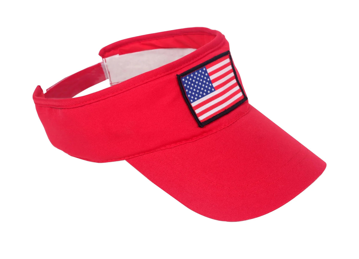 24 Hats Flag Patriotic New Visor Sun Bulk American Pack – of Release