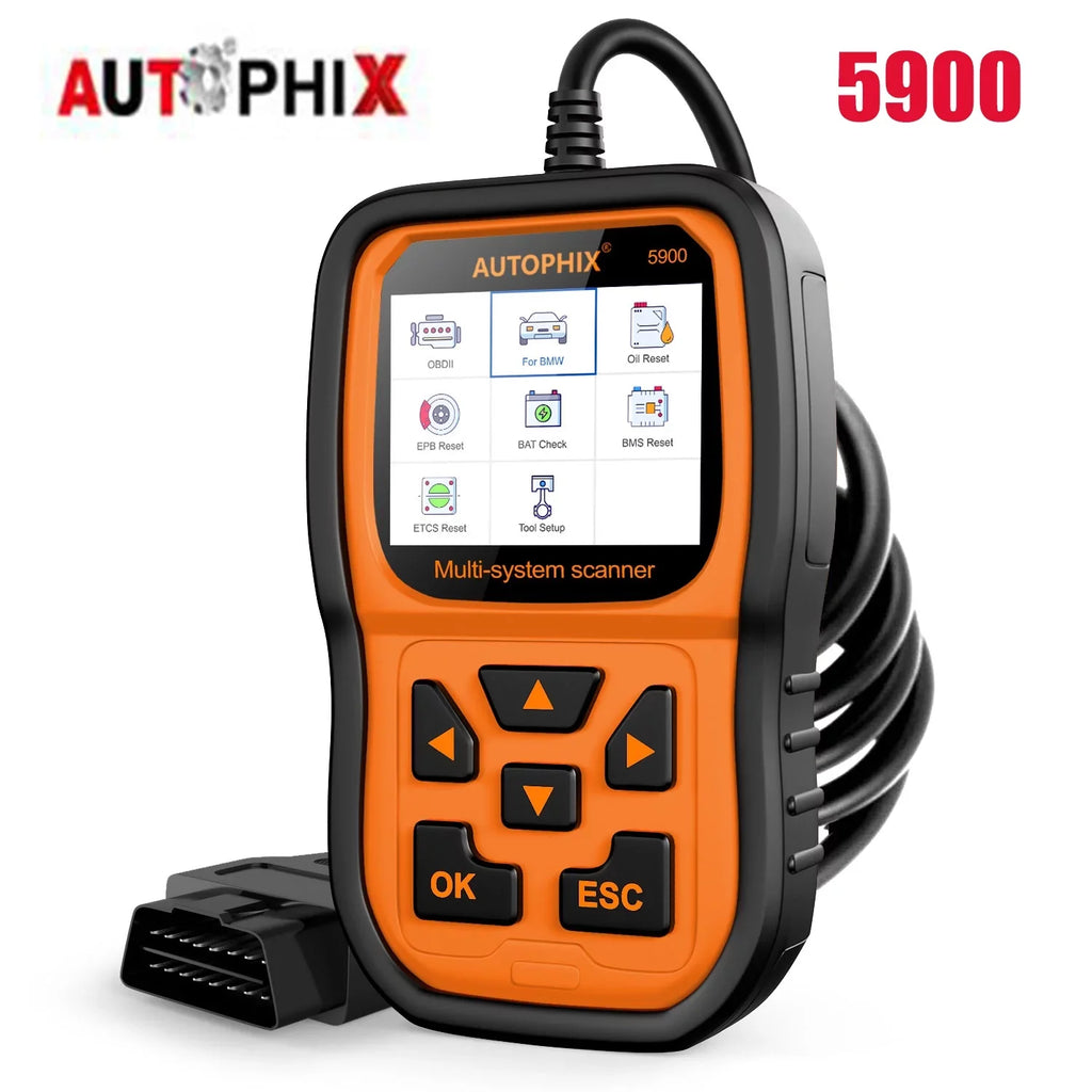 5900 Scanner Car Tool BMW Systems for Battery BMW Autophix Tool Car Reader for Code All OBD2 Scanner Automotive Tool MINI Oil Reset Fits Roll–Royce Scan Registration EPB SAS Diagnostic - Special Edition