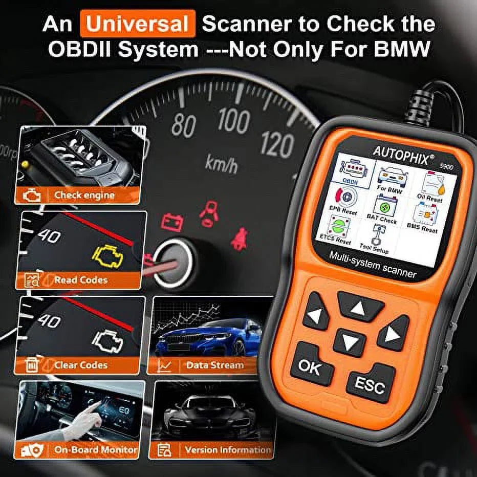 5900 Scanner Car Tool BMW Systems for Battery BMW Autophix Tool Car Reader for Code All OBD2 Scanner Automotive Tool MINI Oil Reset Fits Roll–Royce Scan Registration EPB SAS Diagnostic - Special Edition