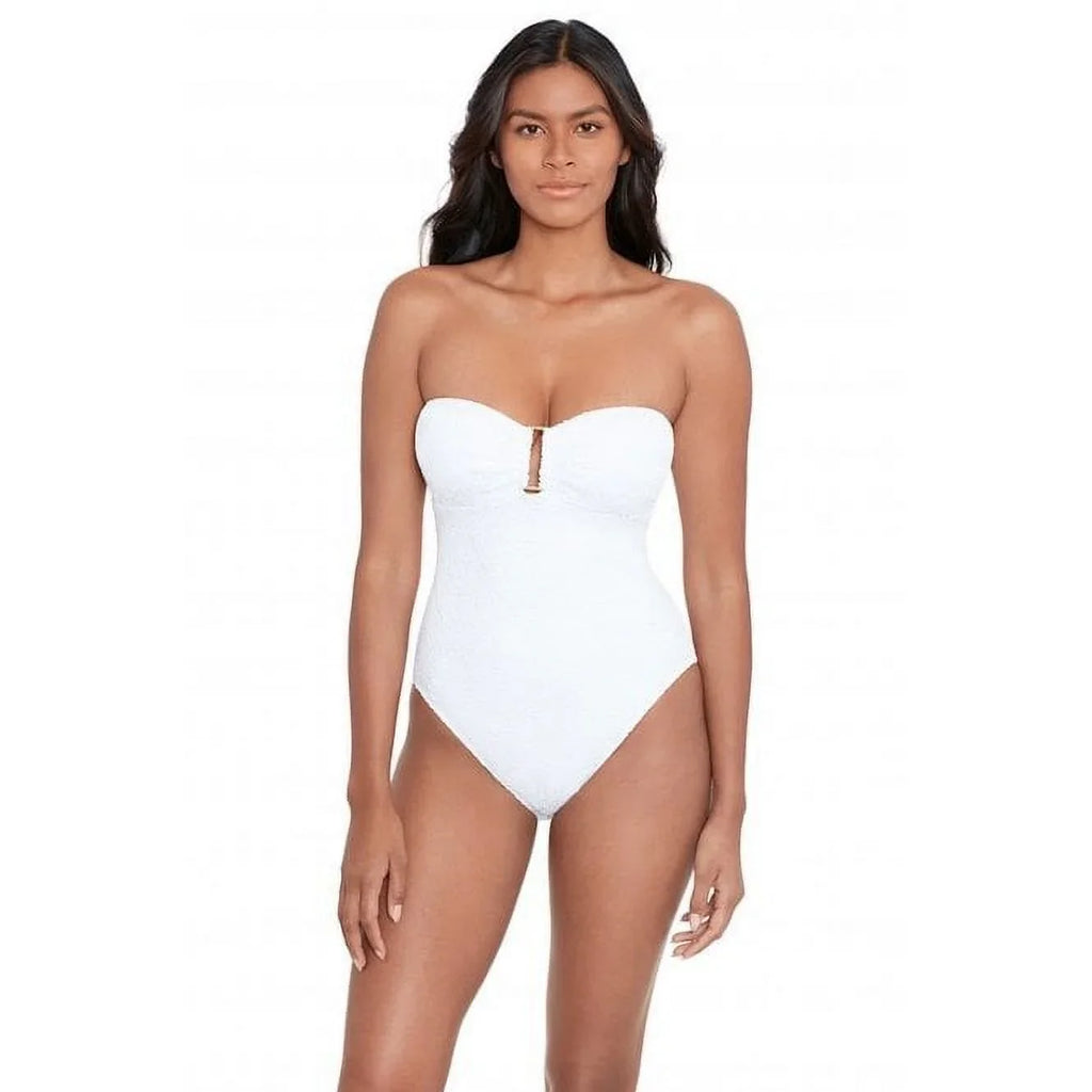 4 – One–Piece Ring Lauren New White Release Size Ralph Women's Crochet Bandeau LAUREN