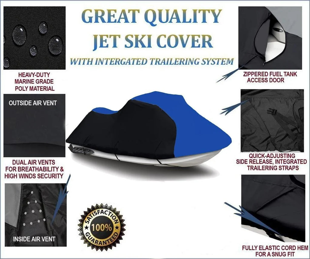 / 1–2 HEAVY–DUTY, Boat 2001 OF Ski Polaris BLUE 1200 Watercraft Pro TOP Compatible THE LINE for Covers Seater Jet Cover BLACK Cover 2000 - Special Edition