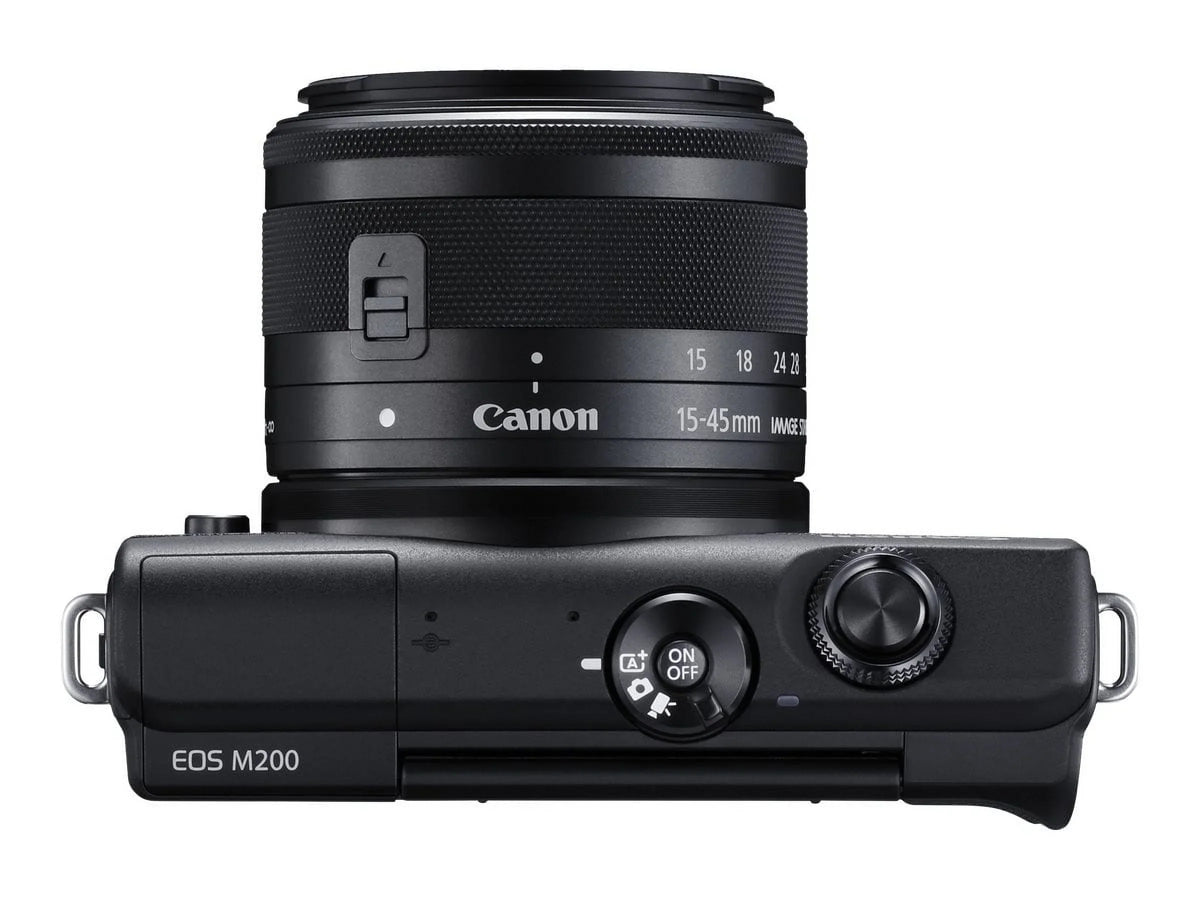 / camera Digital MP – – – – EF–M – M200 zoom STM 15–45mm – 3x lens 25 Wi–Fi, 24.1 – black APS–C IS optical Canon Bluetooth mirrorless – 4K fps EOS