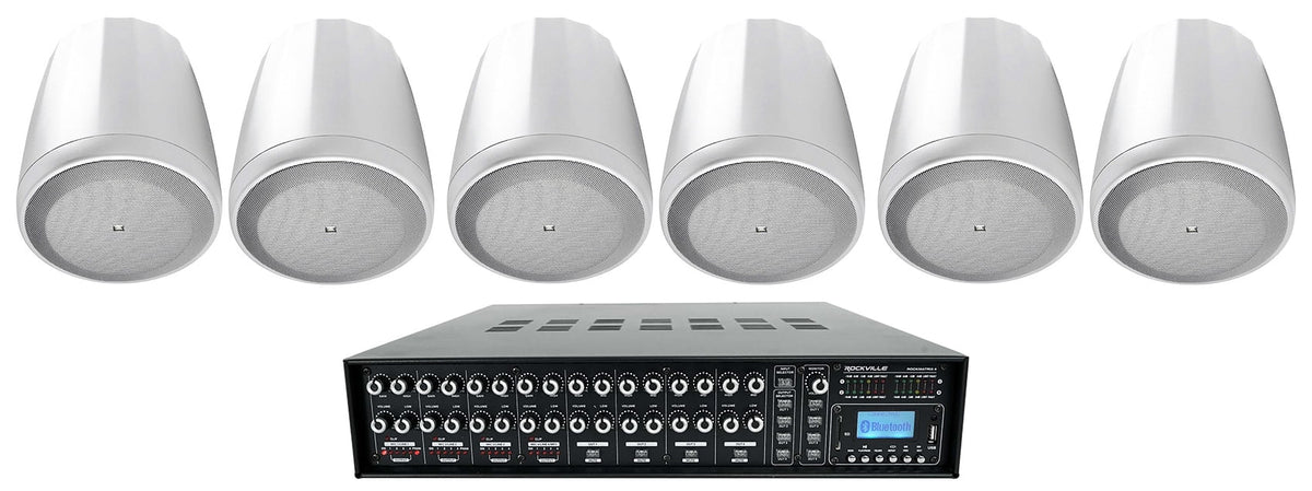 4–Zone JBL Commercial Source Pendant White Speakers Matrix Multi Amplifier+(6) - Special Edition