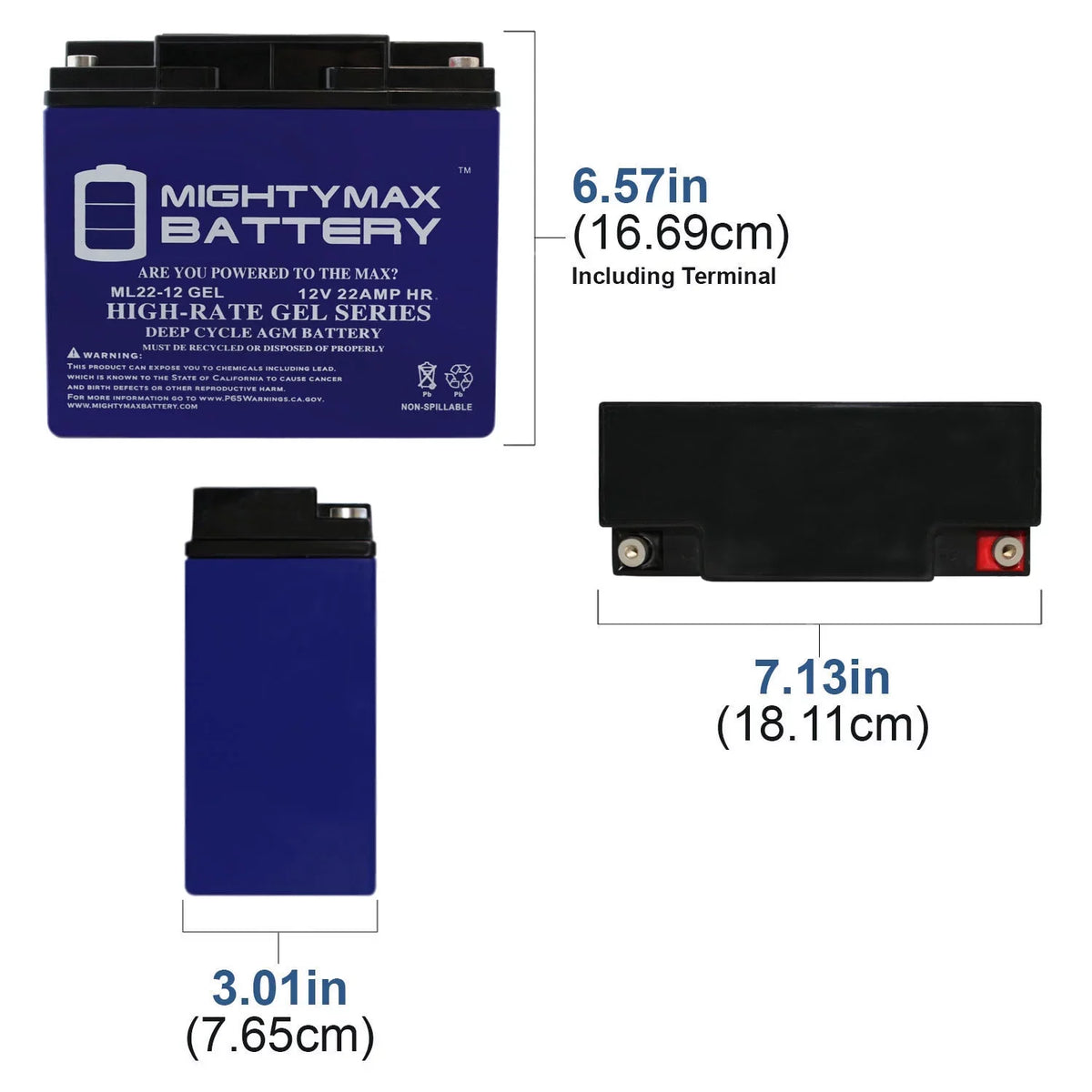 12V Battery Rascal Series 22AH Replaces R200/R500 GEL Scooter