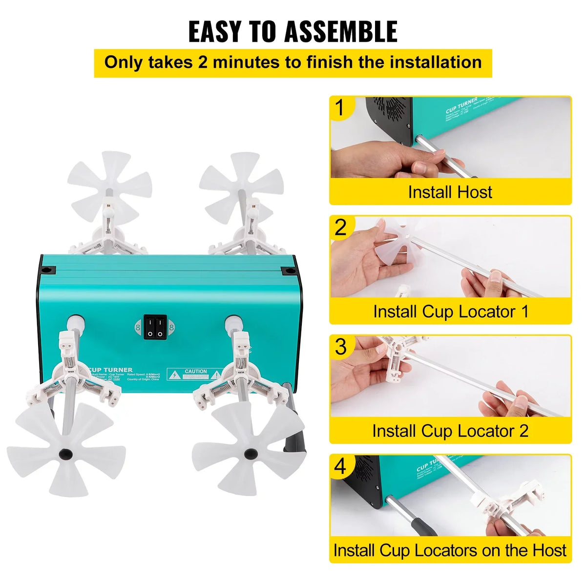 4 Rotator Spinner 2 with Removable 4 Crafts Motor, Glitter for Independent Mute for Speeds Tumbler Machine Tumbler, 4 Arms, Cup BENTISM Release and Adjustable Kit New Crafts – Switches DIY Turner Epoxy Multiple - Special Edition
