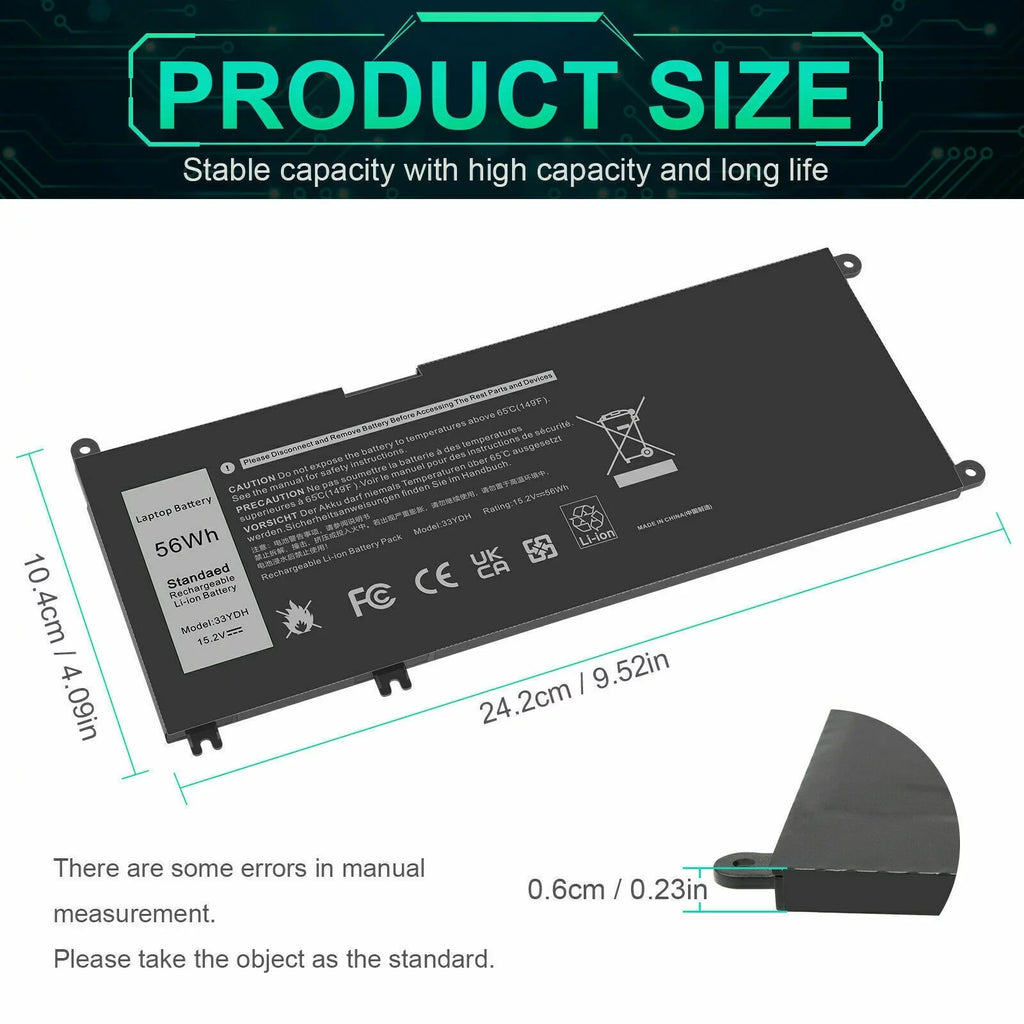 33YDH Dell P30E001 Battery US Latitude 3580 W7NKD 3380 3490 Laptop For 3480 3590 - Special Edition
