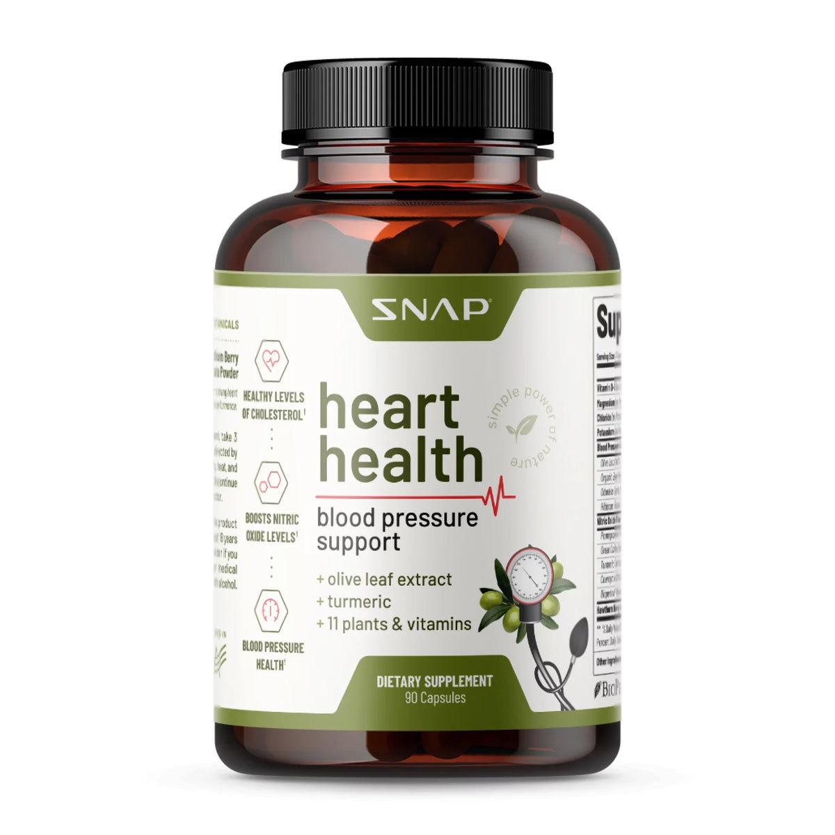 '+ Health Supplements 60 Booster Supplement Heart Nitric Capsules Snap 90 Oxide Bundle, and